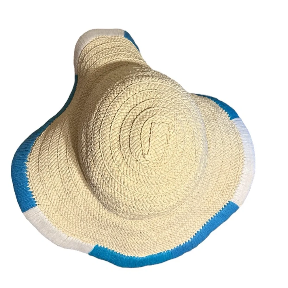 Vince Camuto Floppy Straw & Embroidered Sun Hat